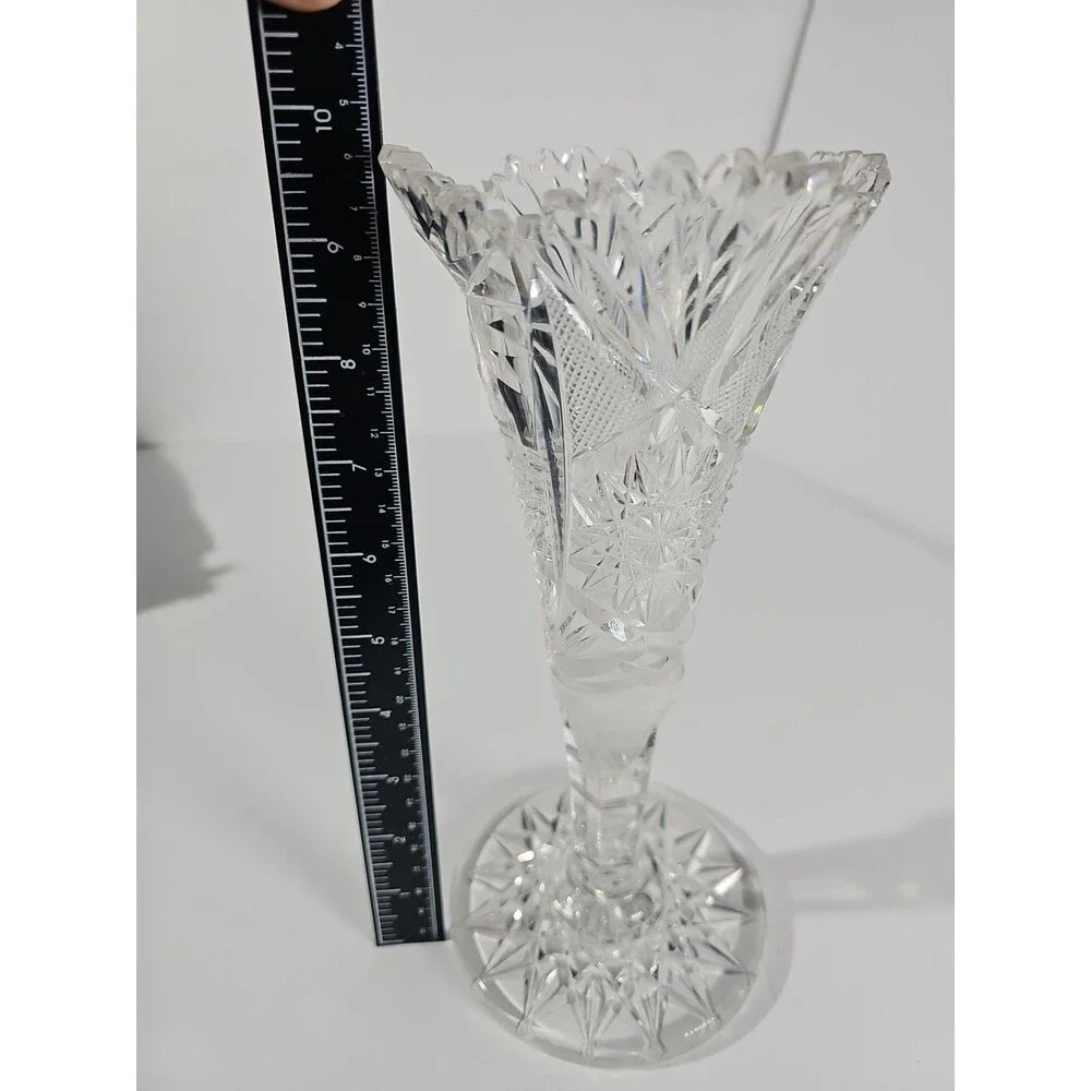 Vintage Clear CUT CRYSTAL Glass 9.5